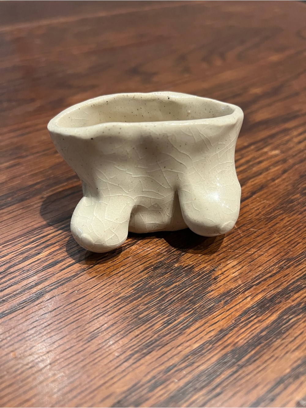 Handcrafted Ceramic Mini Planter in Cream